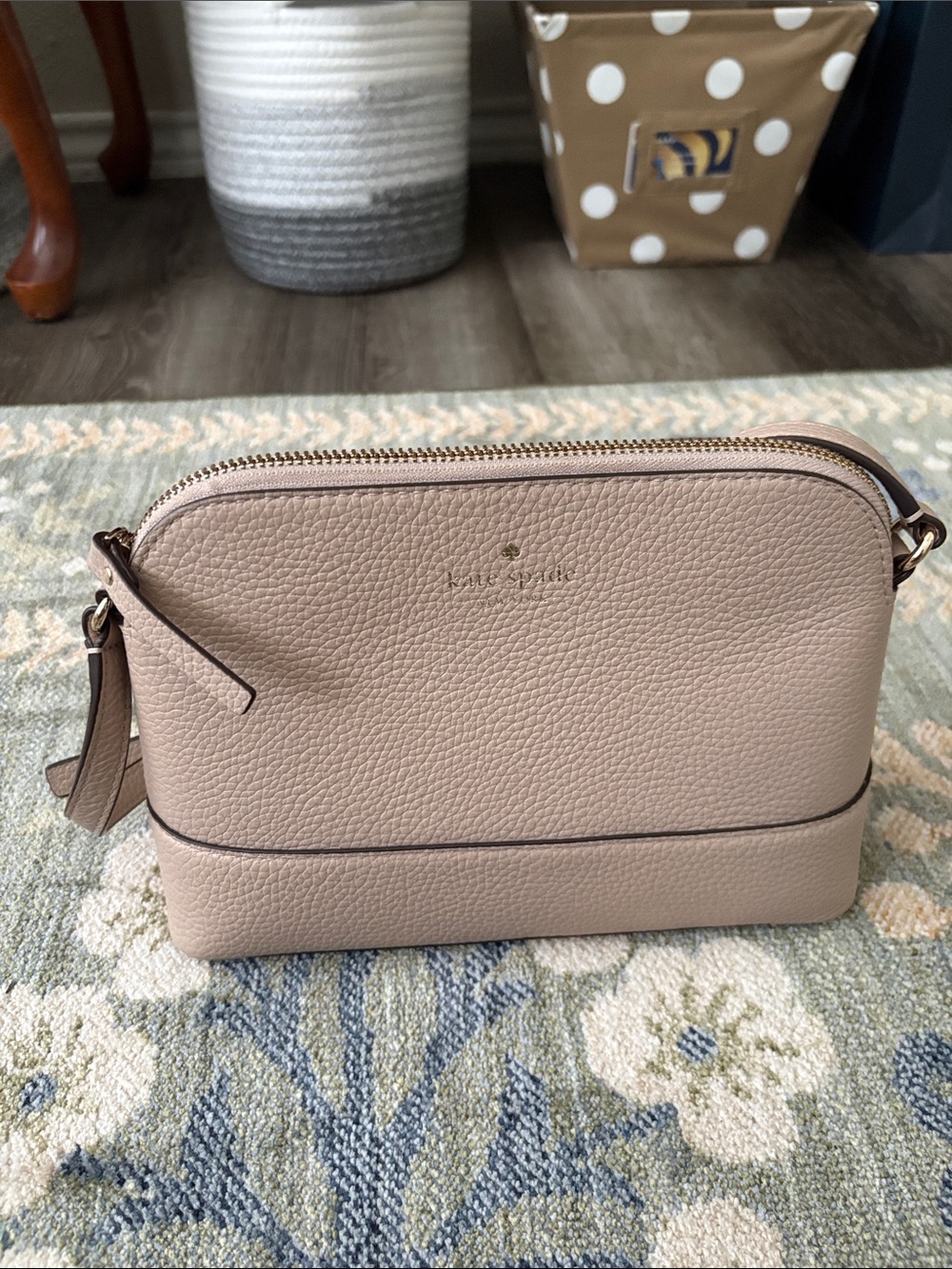 kate spade Tan Pebbled Leather Crossbody Bag